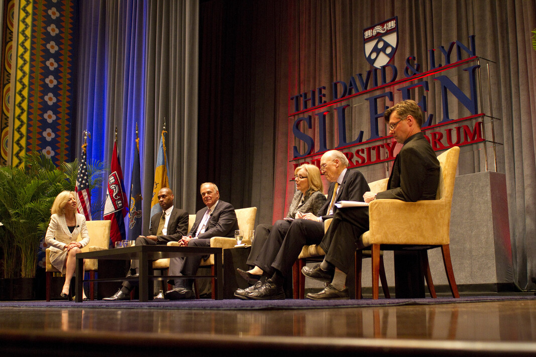 2012 silfen forum panelists on stage